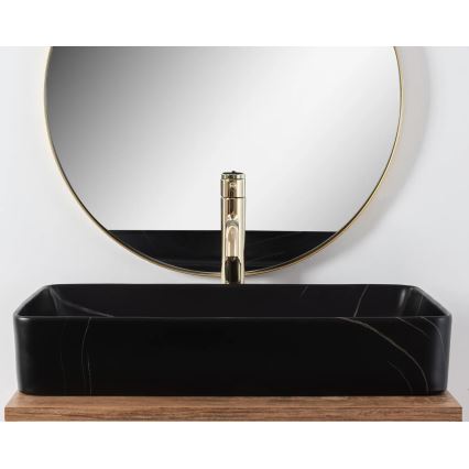 REA-U6510 - Opzetwastafel DENIS 35x61,5 cm keramiek/mat zwart