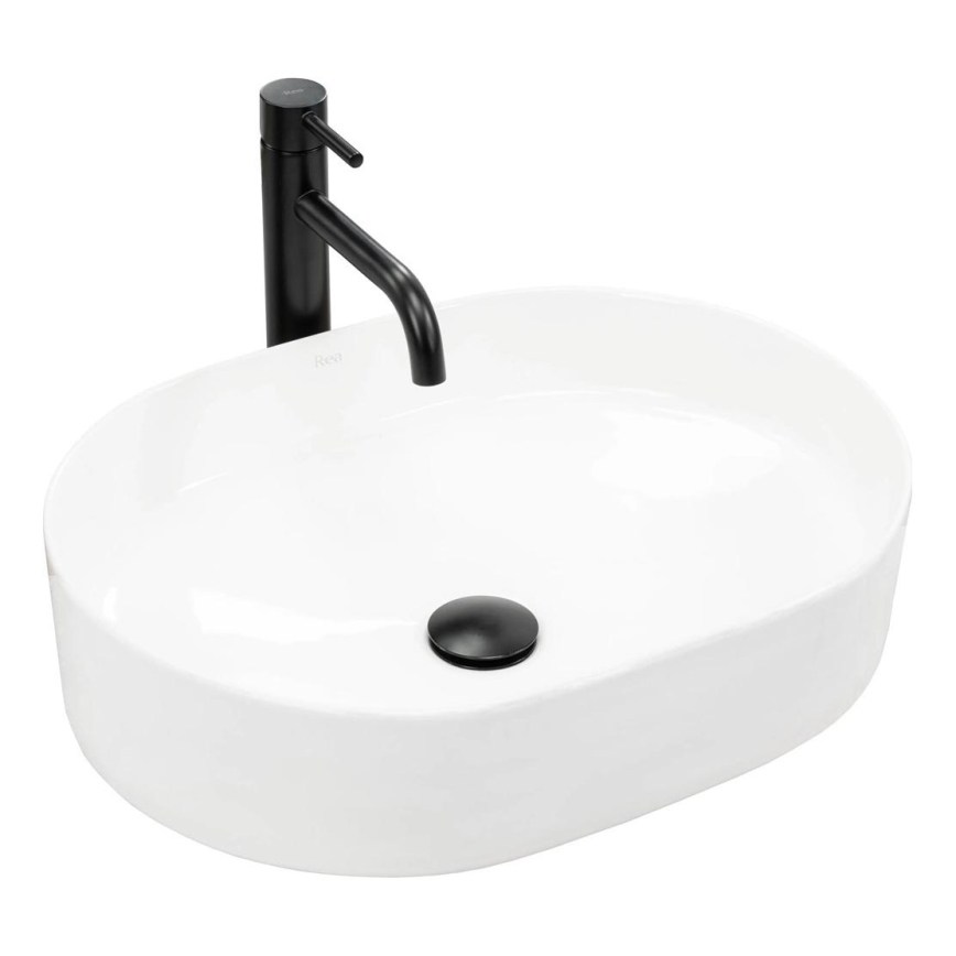 REA-U6563 - Opbouwwastafel NADIA 38x50 cm keramiek/glanzend wit