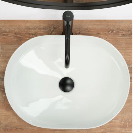 REA-U6563 - Opbouwwastafel NADIA 38x50 cm keramiek/glanzend wit