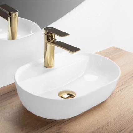 REA-U6617 - Opzetwastafel AURA 30x42 cm keramiek/glanzend wit