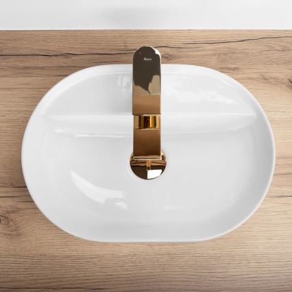 REA-U6617 - Opzetwastafel AURA 30x42 cm keramiek/glanzend wit