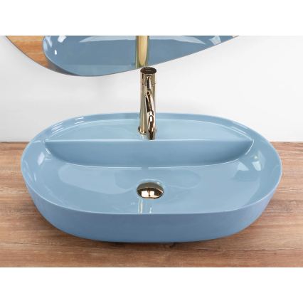 REA-U6618 - Vasque à poser AURA 41x61 cm céramique/bleu brillant