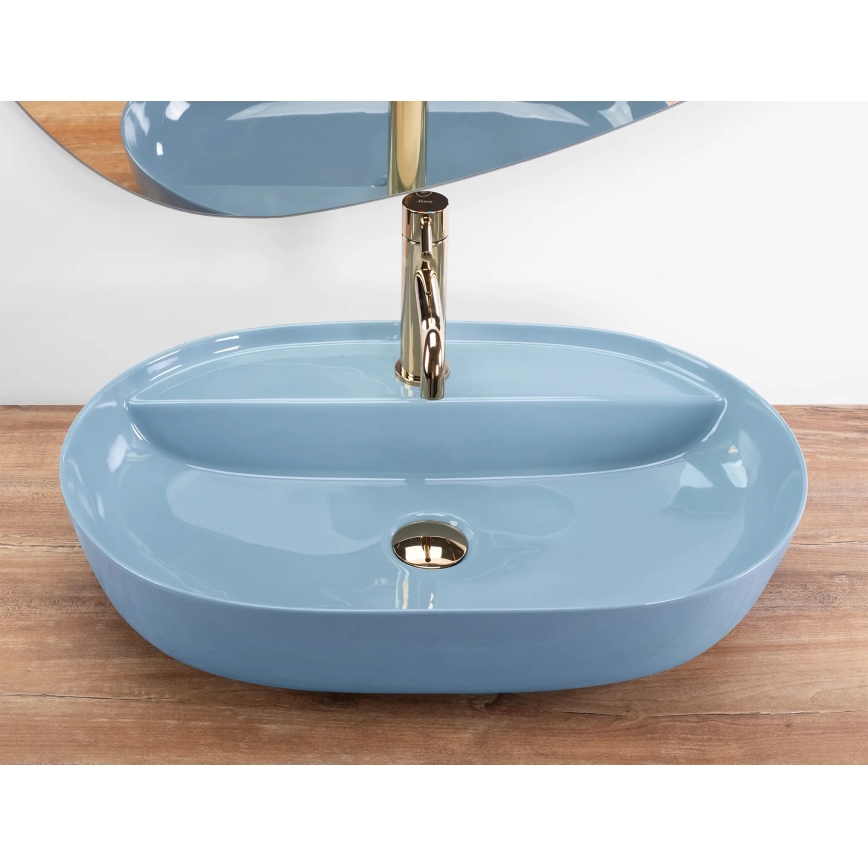 REA-U6618 - Vasque à poser AURA 41x61 cm céramique/bleu brillant