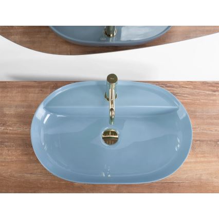 REA-U6618 - Vasque à poser AURA 41x61 cm céramique/bleu brillant