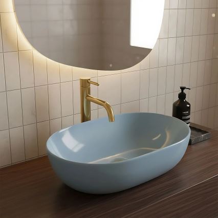 REA-U6620 - Opzetwastafel LISA 35x49 cm keramiek/glanzend blauw