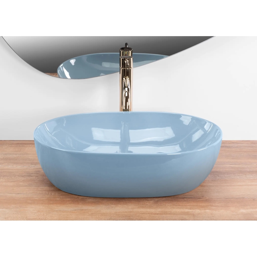 REA-U6620 - Opzetwastafel LISA 35x49 cm keramiek/glanzend blauw