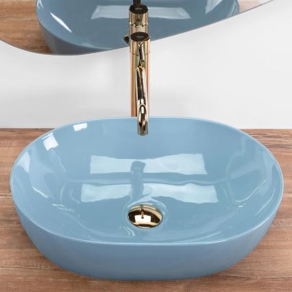 REA-U6620 - Opzetwastafel LISA 35x49 cm keramiek/glanzend blauw