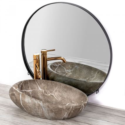 REA-U6650 - Vasque à poser ROXY 31x49 cm céramique/gris/décor marbre