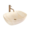 REA-U6689 - Opbouwwastafel FREJA 39,5x51 cm keramiek/beige/steenlook