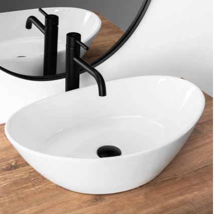 REA-U6801 - Opzetwastafel KATE 33,5x55,5 cm keramiek/glanzend wit