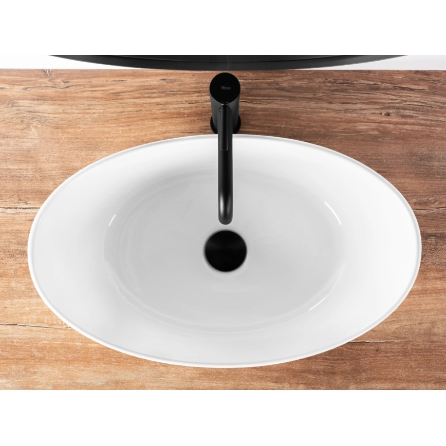 REA-U6801 - Opzetwastafel KATE 33,5x55,5 cm keramiek/glanzend wit