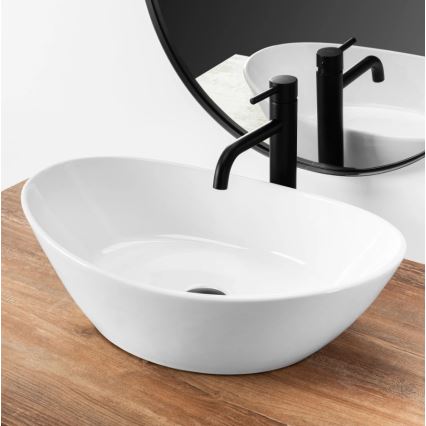 REA-U6801 - Opzetwastafel KATE 33,5x55,5 cm keramiek/glanzend wit