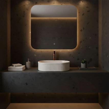 REA-U7342 - Opzetwastafel VANDA 31x49 cm keramiek/beige/steenlook