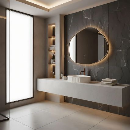 REA-U7342 - Opzetwastafel VANDA 31x49 cm keramiek/beige/steenlook