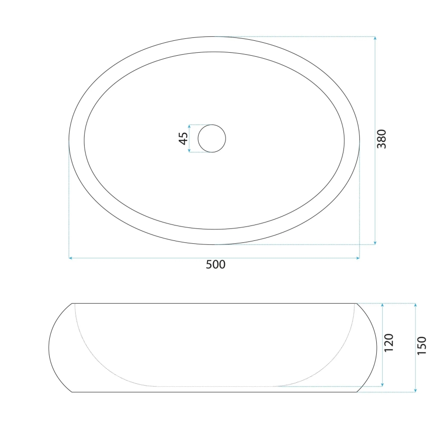 REA-U7348 - Opzetwastafel MIKA 38x50 cm oranje/beige/steenlook