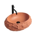 REA-U7349 - Lavabo à poser MIKA 38x50 cm orange/effet pierre