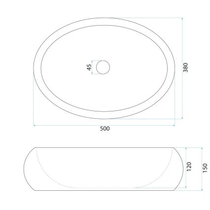 REA-U7349 - Lavabo à poser MIKA 38x50 cm orange/effet pierre