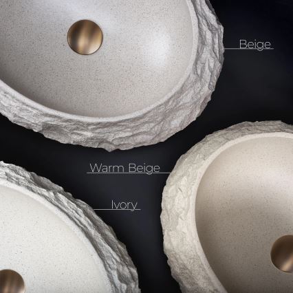 REA-U7350 - Vasque à poser MIKA 38 x 50 cm blanc/effet pierre