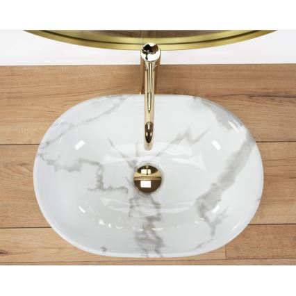 REA-U8001 - Vasque à poser AMELIA 34,5x48 cm céramique/décor marbre