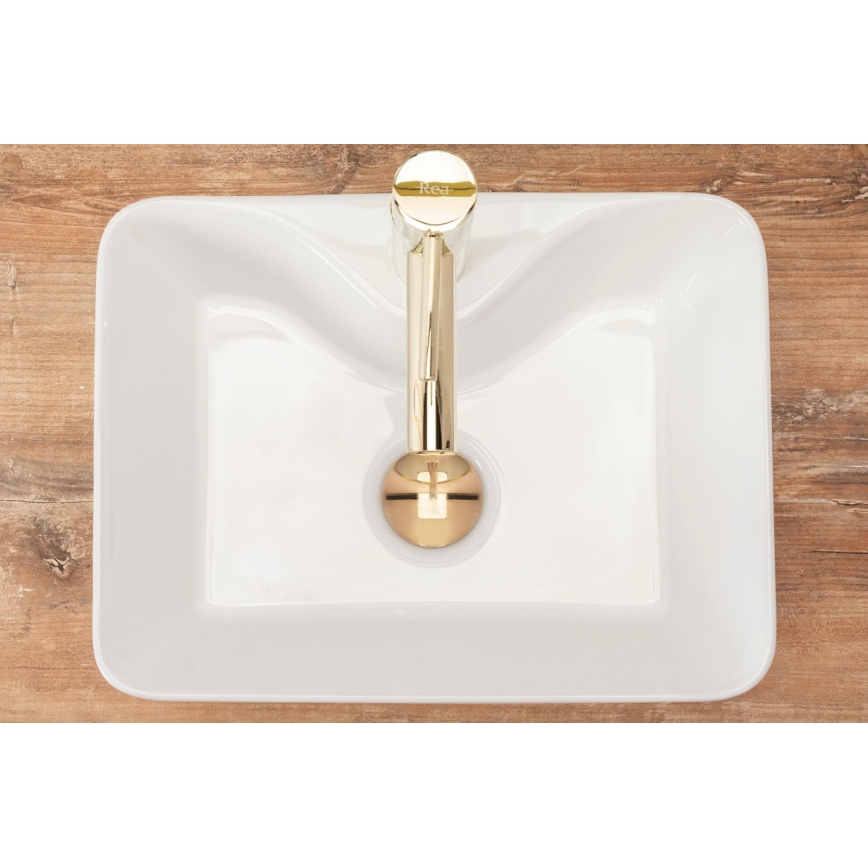 REA-U8196 - Opzetwastafel KELLY MINI 31x41 cm keramiek/hoogglans wit