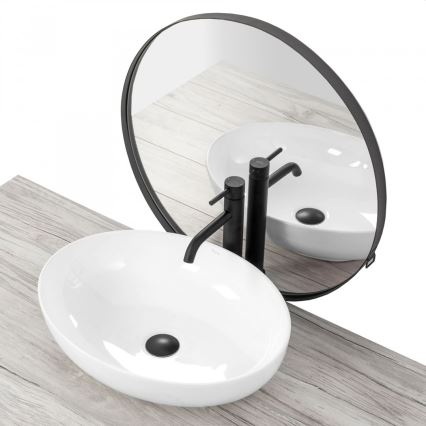 REA-U8198 - Opzetwastafel CAROLA SLIM 39x51,5 cm keramiek/glanzend wit