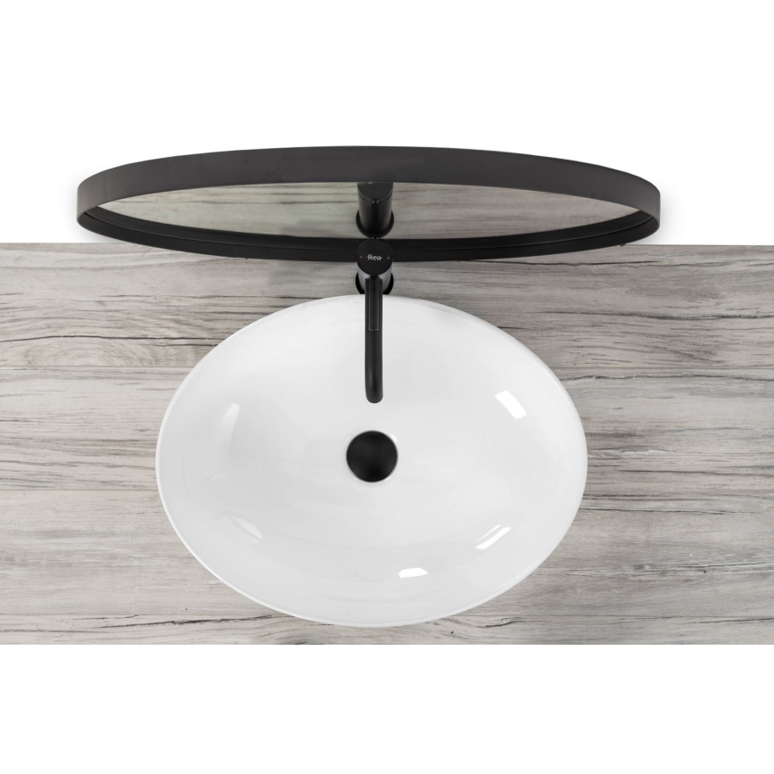 REA-U8198 - Opzetwastafel CAROLA SLIM 39x51,5 cm keramiek/glanzend wit