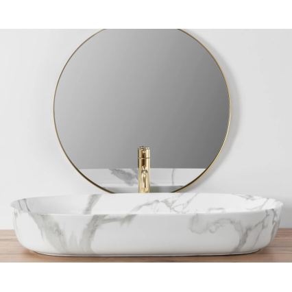 REA-U8403 - Opbouwwastafel CLEO 41x81 cm keramiek/marmerdecor
