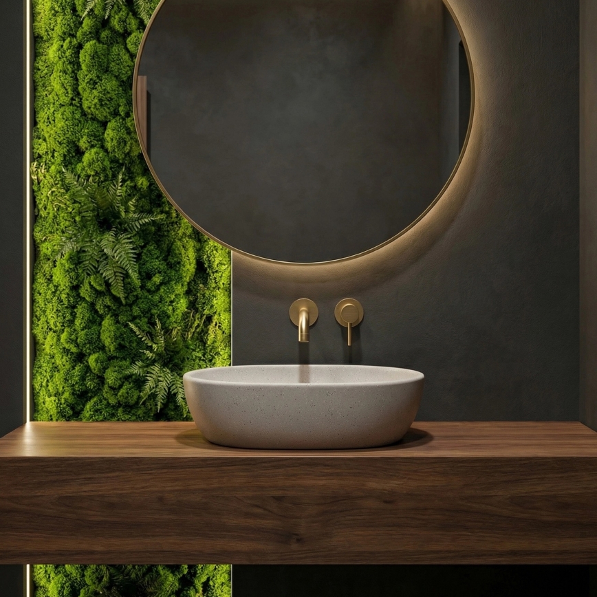 REA-U8480 - Lavabo à poser AMELIA 34,5 x 48 cm céramique / effet pierre