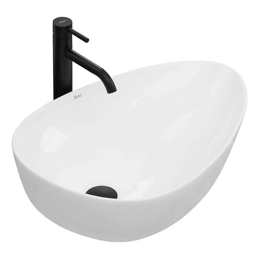 REA-U8536 - Opbouwwastafel GRETA 39x56 cm keramiek/hoogglans wit