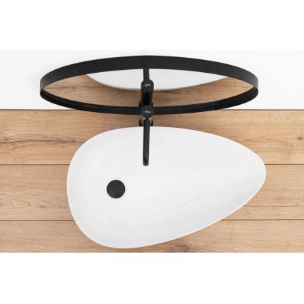 REA-U8537 - Opbouwwastafel GRETA 40x65,5 cm keramiek/hoogglans wit