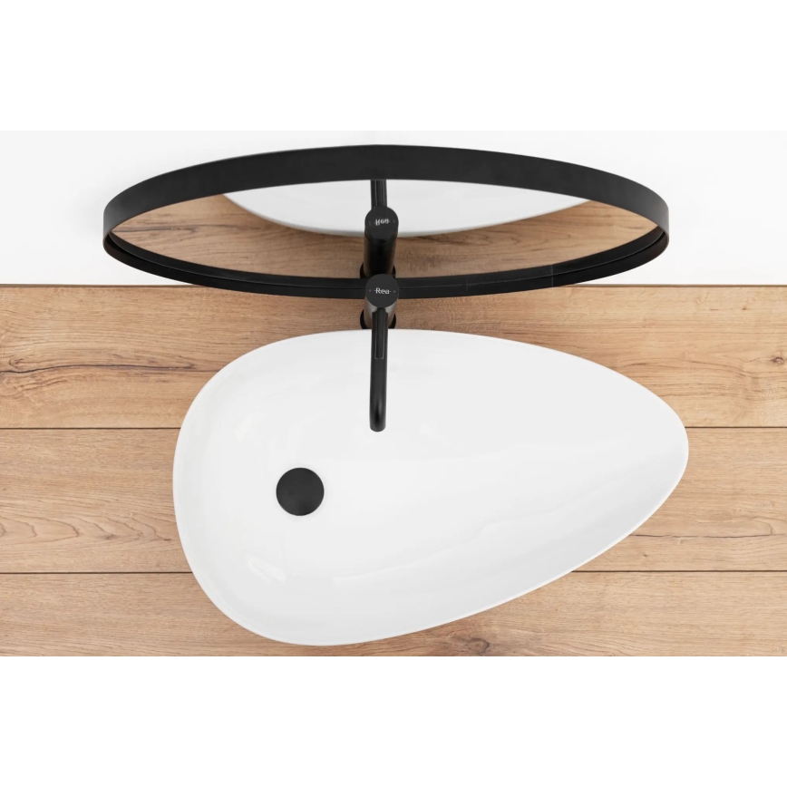 REA-U8537 - Opbouwwastafel GRETA 40x65,5 cm keramiek/hoogglans wit