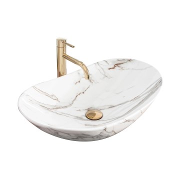 REA-U8548 - Opzetwastafel ROYAL 36x60,5 cm keramiek/marmerdecor