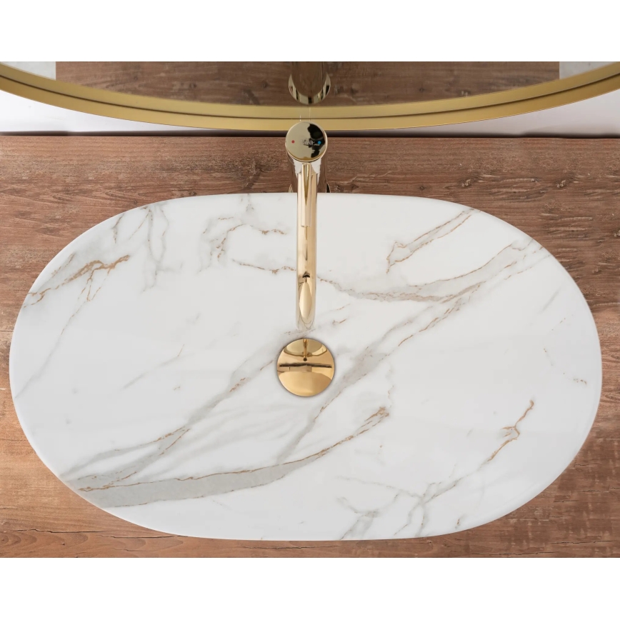 REA-U8548 - Opzetwastafel ROYAL 36x60,5 cm keramiek/marmerdecor