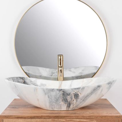 REA-U8596 - Vasque à poser ROYAL 36x62,5 cm céramique/blanc/gris/effet pierre