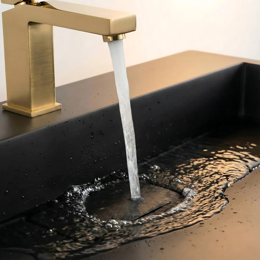 REA-U8779 - Lavabo à poser GOYA 37x60 cm conglomérat/noir mat