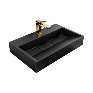 REA-U8779 - Opzetwastafel GOYA 37x60 cm kwartscomposiet/mat zwart