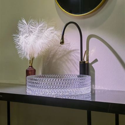 REA-U8881 - Vasque à poser CRISTAL Ø 39 cm verre transparent