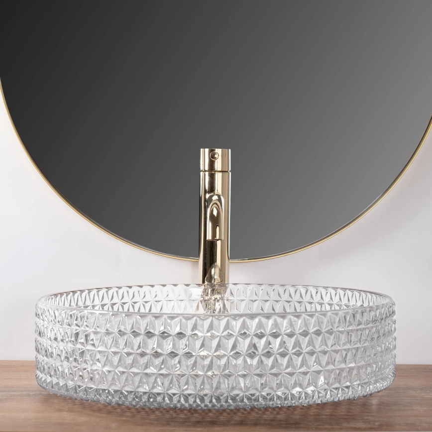 REA-U8881 - Vasque à poser CRISTAL Ø 39 cm verre transparent