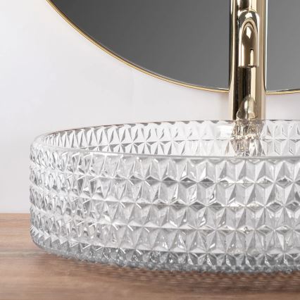 REA-U8881 - Vasque à poser CRISTAL Ø 39 cm verre transparent