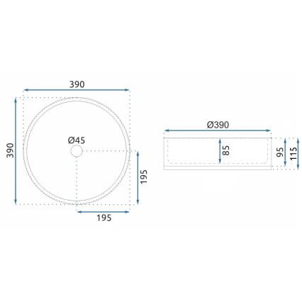 REA-U8881 - Vasque à poser CRISTAL Ø 39 cm verre transparent