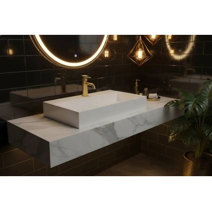 REA-U8900 - Lavabo à poser GOYA 37x50 cm composite minéral/blanc mat