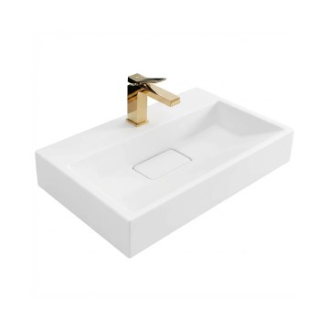 REA-U8901 - Opzetwastafel GOYA 37x60 cm, composiet/mat wit