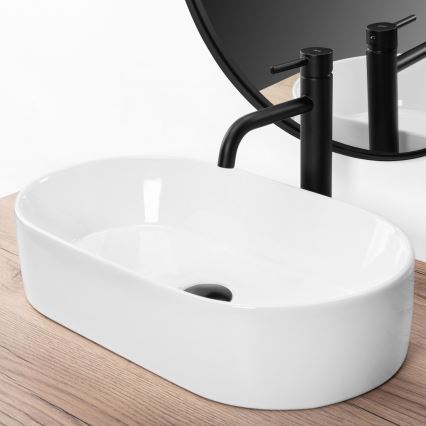 REA-U9108 - Opzetwastafel LAYLA 30x53 cm keramiek/glanzend wit