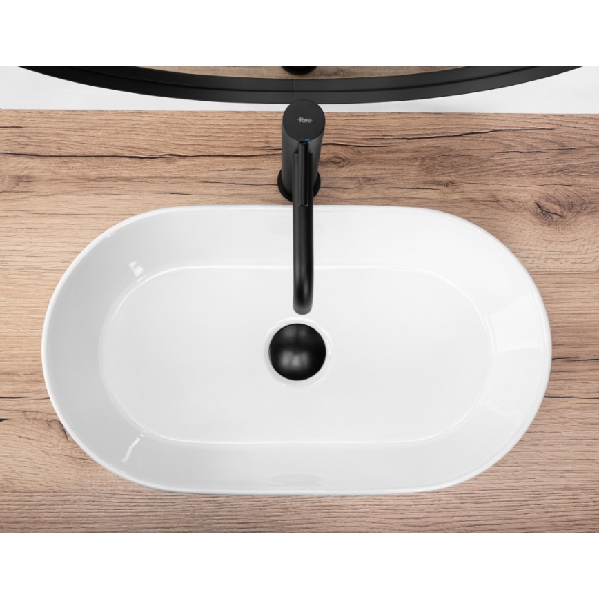 REA-U9108 - Opzetwastafel LAYLA 30x53 cm keramiek/glanzend wit