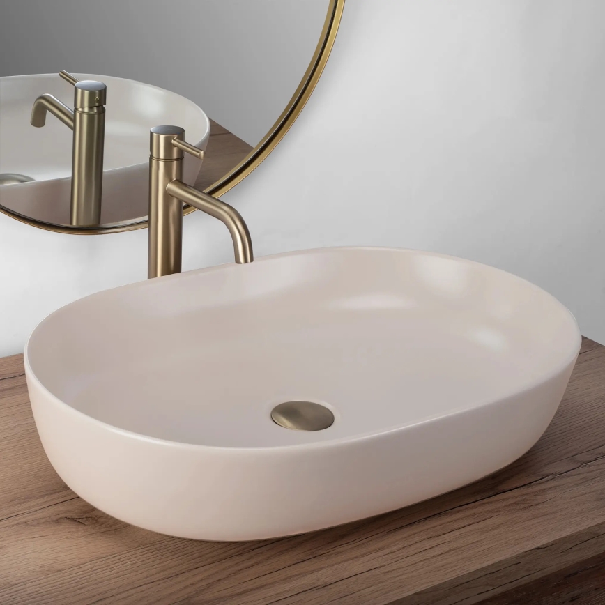 REA-U9655 - Opzetwastafel CLEO 41 x 60,5 cm keramiek/beige