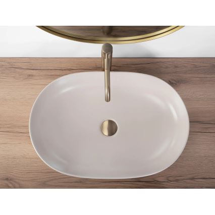 REA-U9655 - Opzetwastafel CLEO 41 x 60,5 cm keramiek/beige