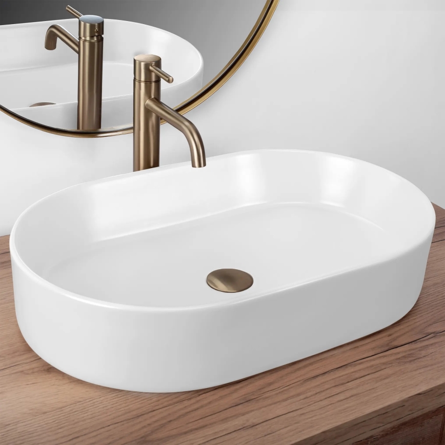 REA-U9657 - Lavabo à poser NADIA 38,5x61 cm céramique/blanc mat