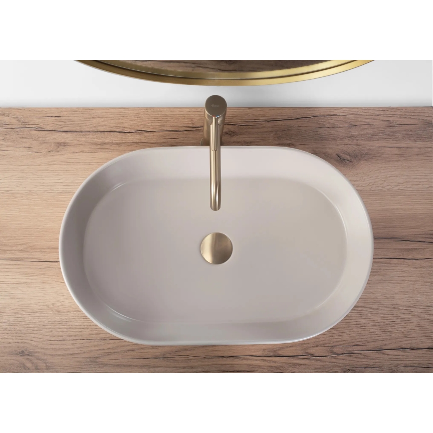 REA-U9661 - Opzetwastafel NADIA 38,5x61 cm keramiek/beige