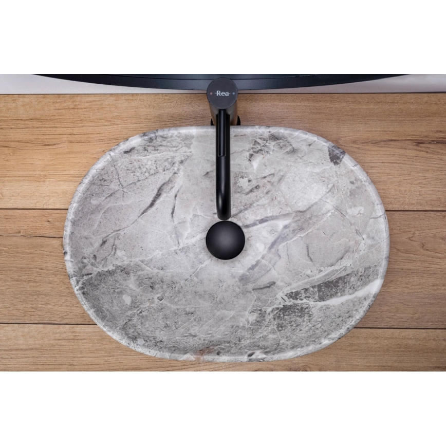 REA-U9888 - Opzetwastafel LARA 35x48,5 cm keramiek/steenlook
