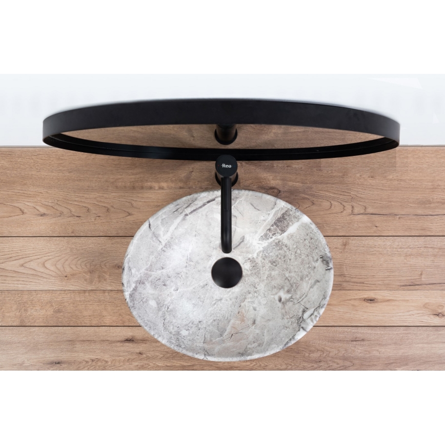 REA-U9908 - Opzetwastafel SOFIA 34,5x41 cm keramiek/steenlook